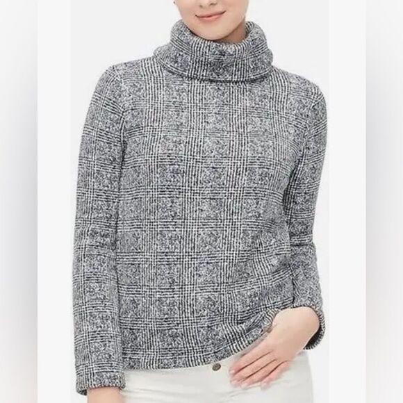 J.Crew mercantile funnel neck plaid pullover sweater - Picture 2 of 5